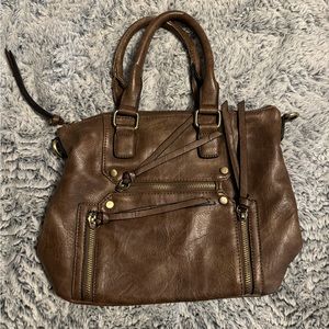 Vegan faux leather brown bag in great condition.